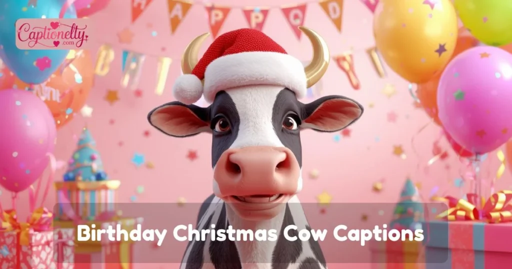 Birthday Christmas Cow Captions