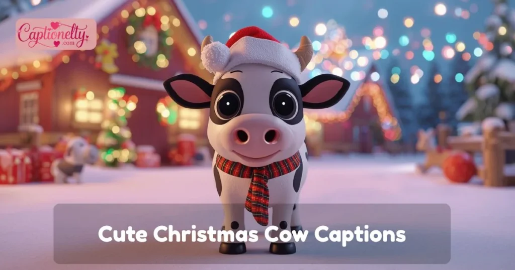 Cute Christmas Cow Captions