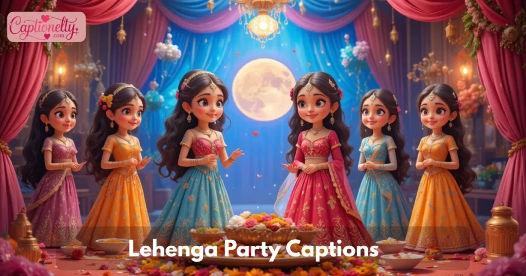 Lehenga Party Captions