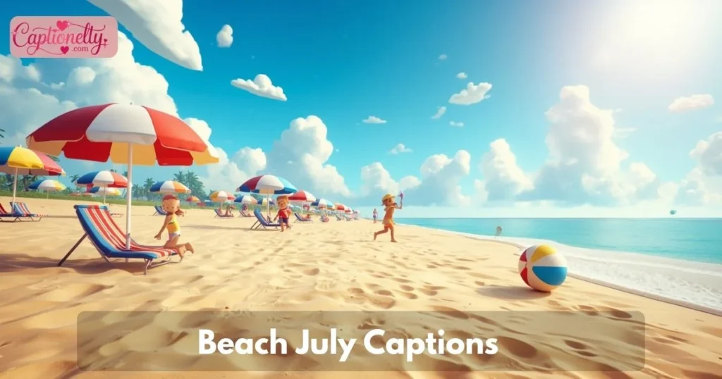 Beach July Captions