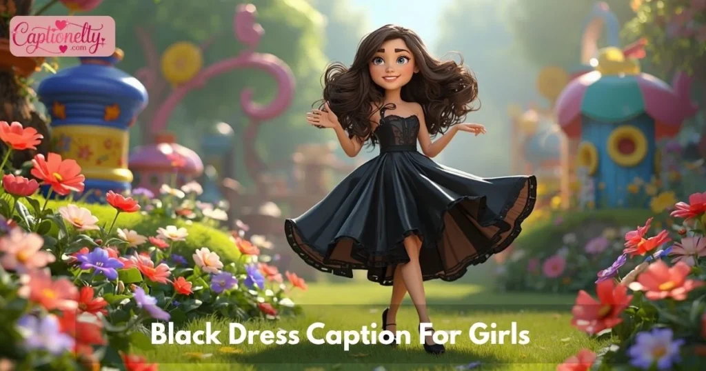 Black Dress Caption For Girls