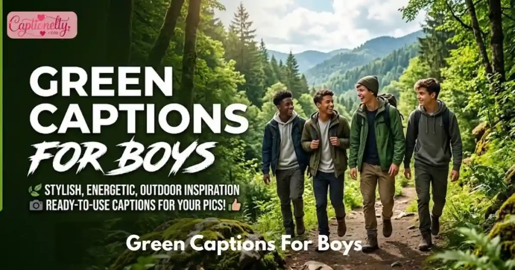 Green Captions For Boys