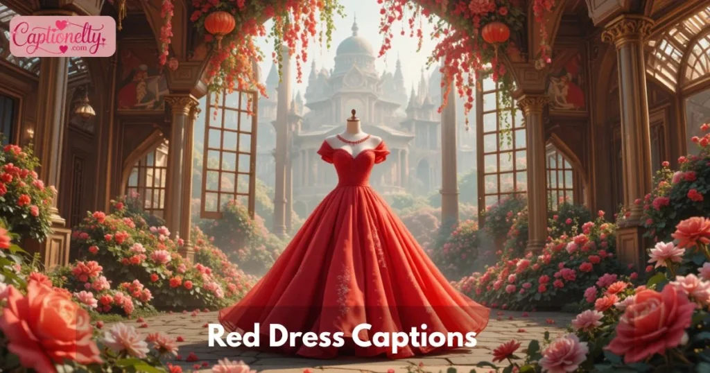Red Dress Captions
