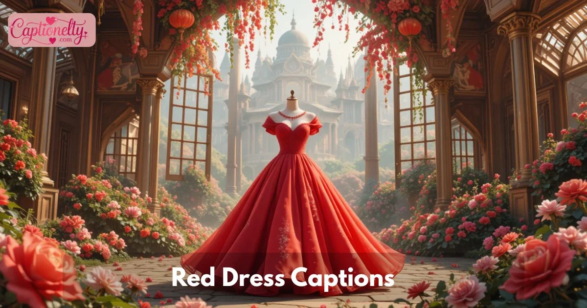 Red Dress Captions