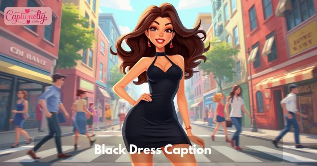 Black Dress Caption